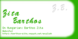 zita barthos business card